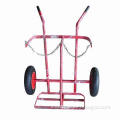 Hand truck, twin oxygen, two wheels, industrial usage